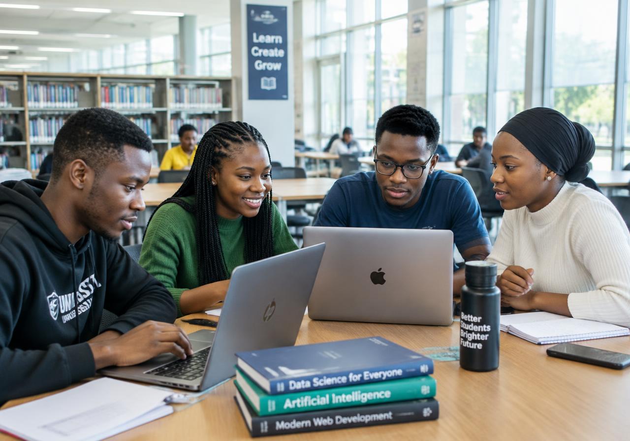 Students working on projects